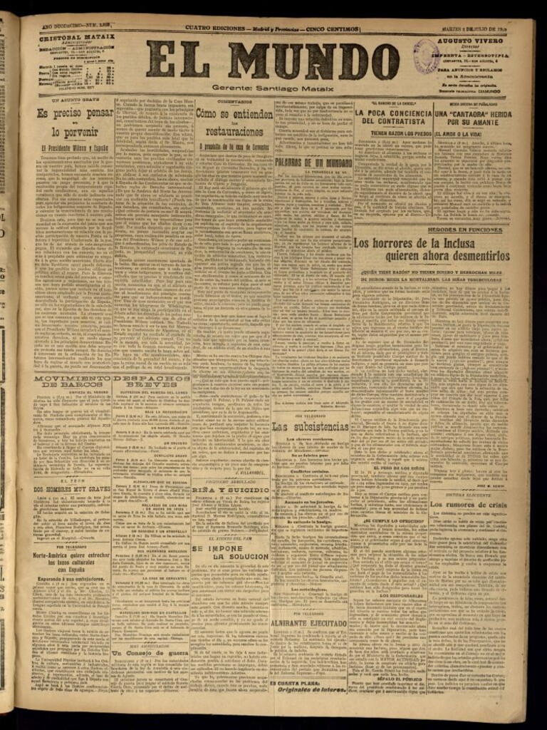 Miniatura de El Mundo del 2 de julio de 1918