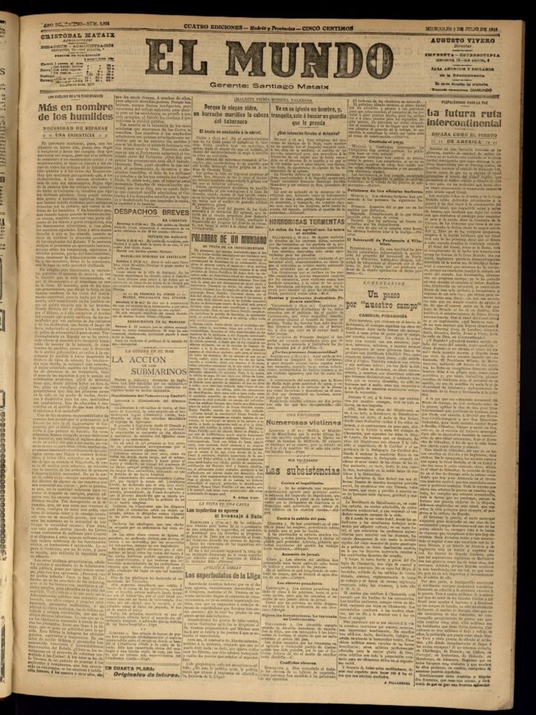 Miniatura de El Mundo del 3 de julio de 1918
