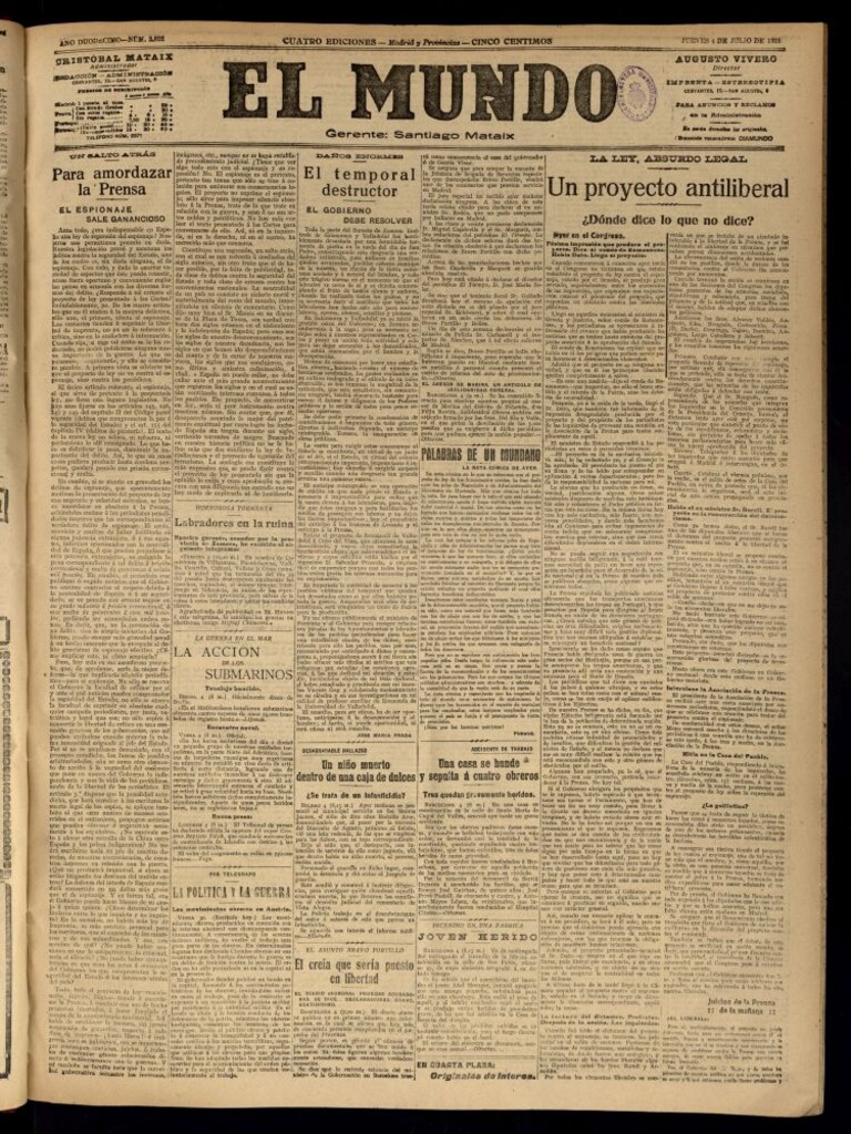 Miniatura de El Mundo del 4 de julio de 1918