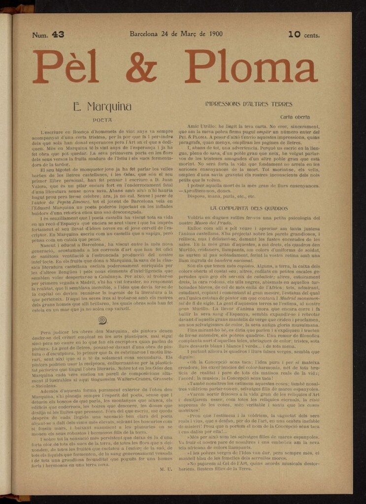 Miniatura de Pel & Ploma del 24 de marzo de 1900, nº 43