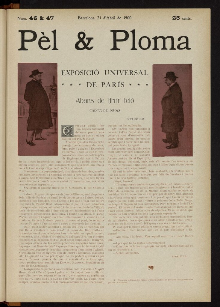 Miniatura de Pel & Ploma del 21 de abril de 1900, nº 46 y 47