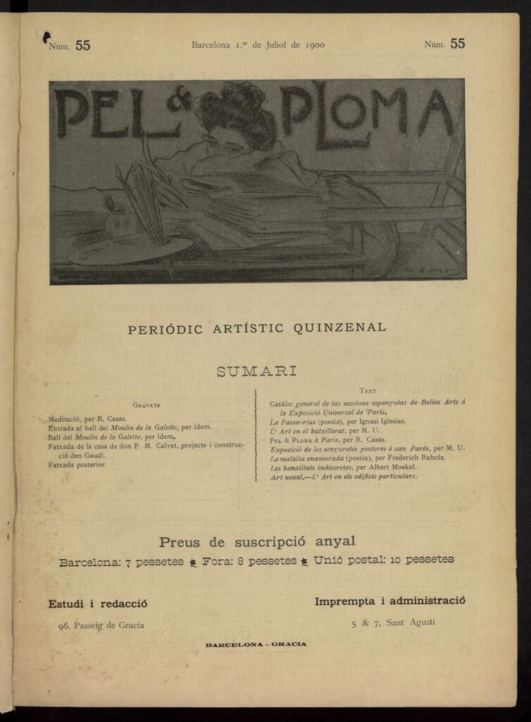 Miniatura de Pel & Ploma del 1 de julio de 1900, nº 55