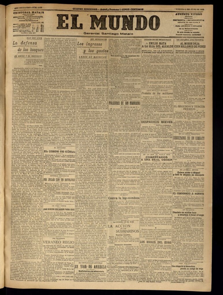 Miniatura de El Mundo del 12 de julio de 1918