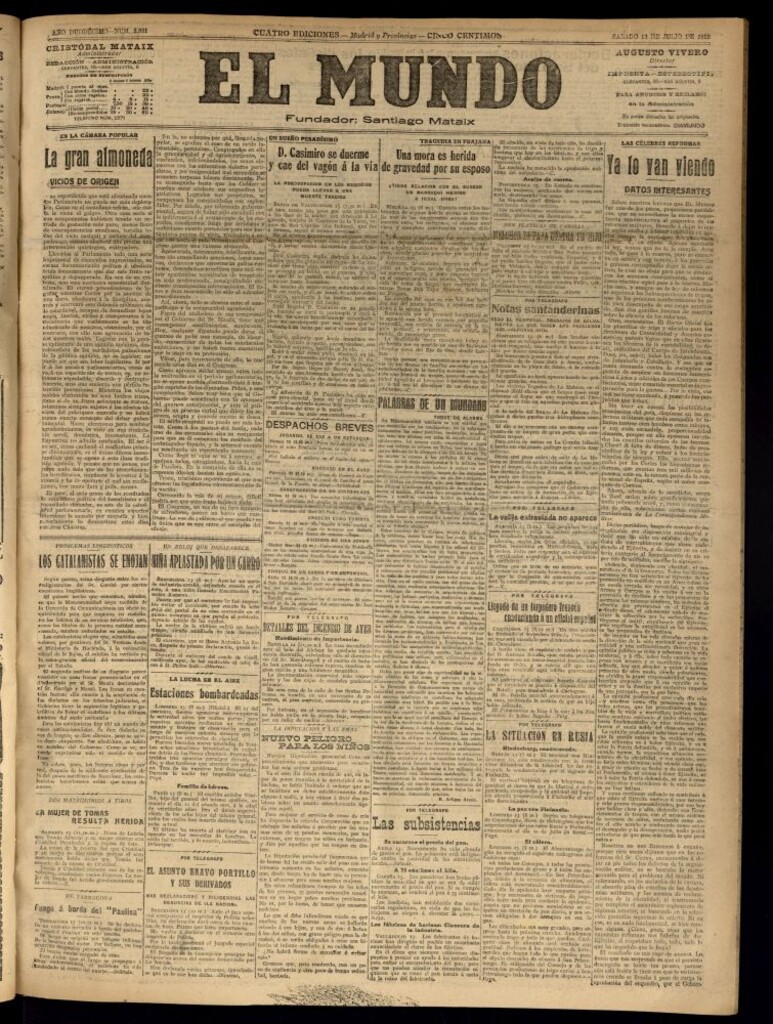 Miniatura de El Mundo del 13 de julio de 1918