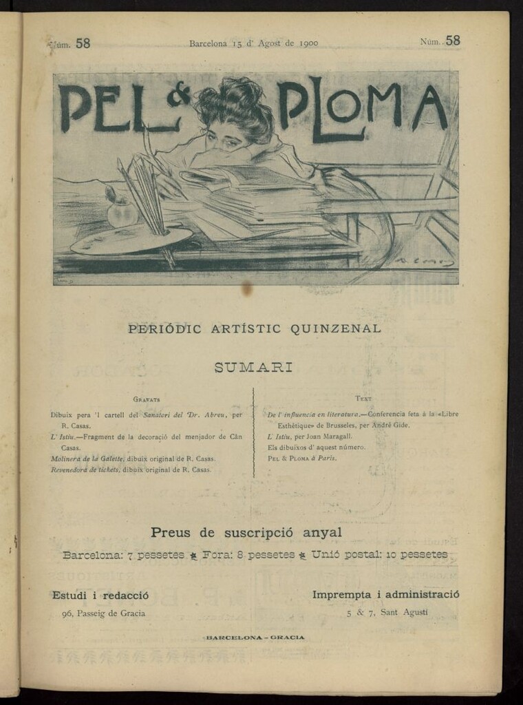 Miniatura de Pel & Ploma del 15 de agosto de 1900, nº 58