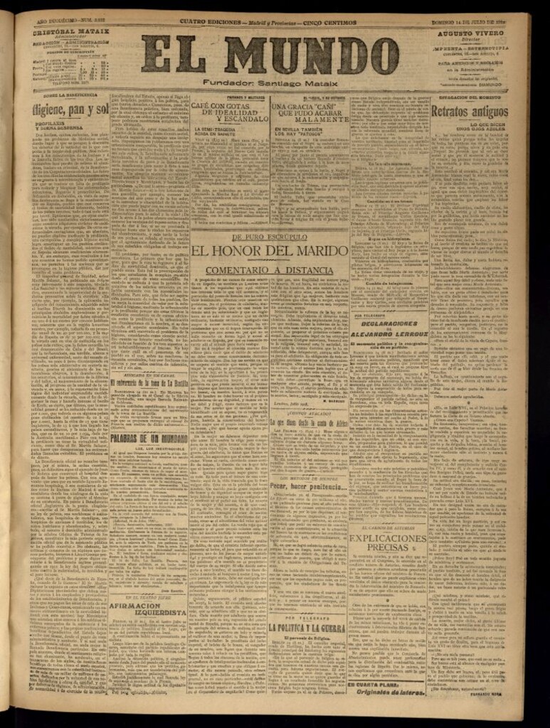 Miniatura de El Mundo del 14 de julio de 1918