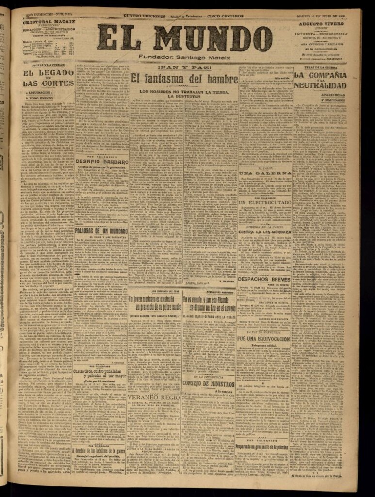 Miniatura de El Mundo del 16 de julio de 1918