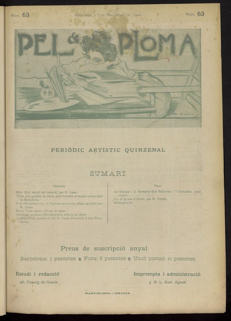 Miniatura de Pel & Ploma del 1 de noviembre de 1900, nº 63