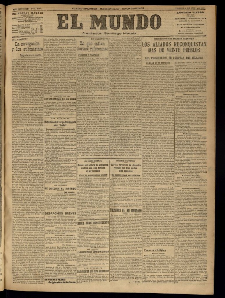 Miniatura de El Mundo del 19 de julio de 1918