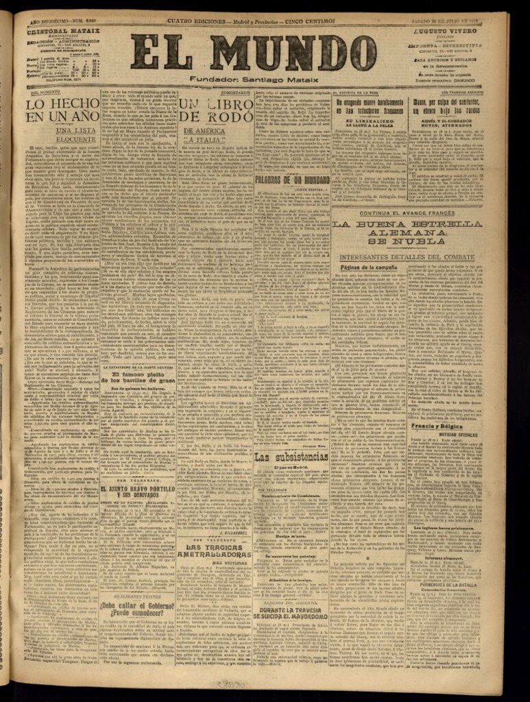Miniatura de El Mundo del 20 de julio de 1918