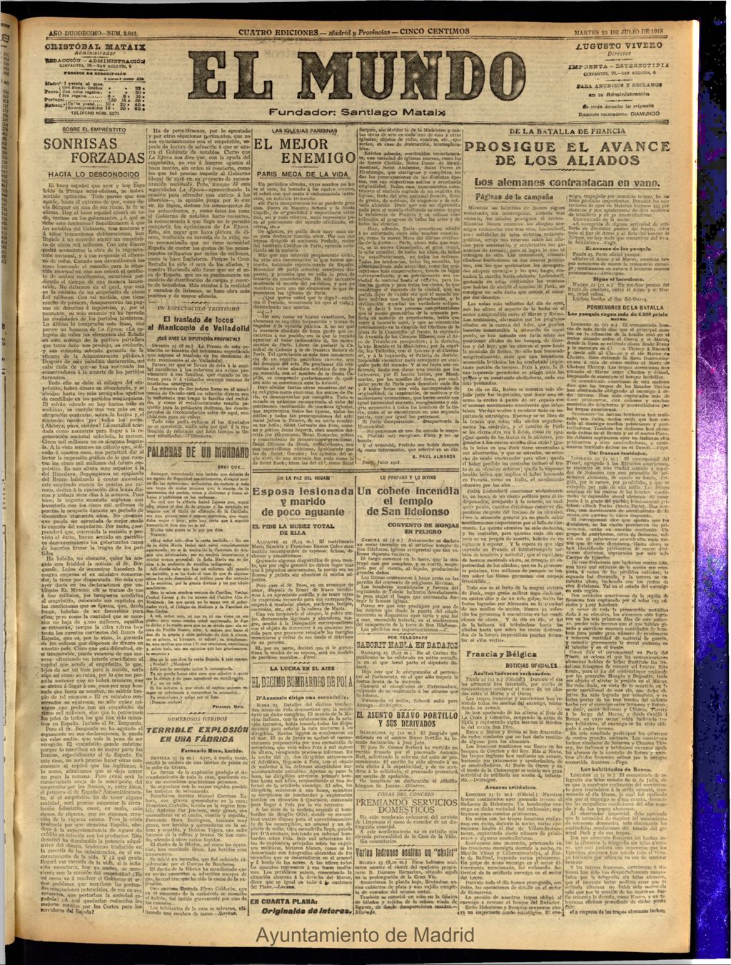 Miniatura de El Mundo del 23 de julio de 1918