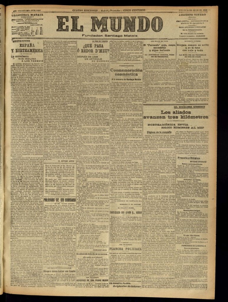 Miniatura de El Mundo del 25 de julio de 1918