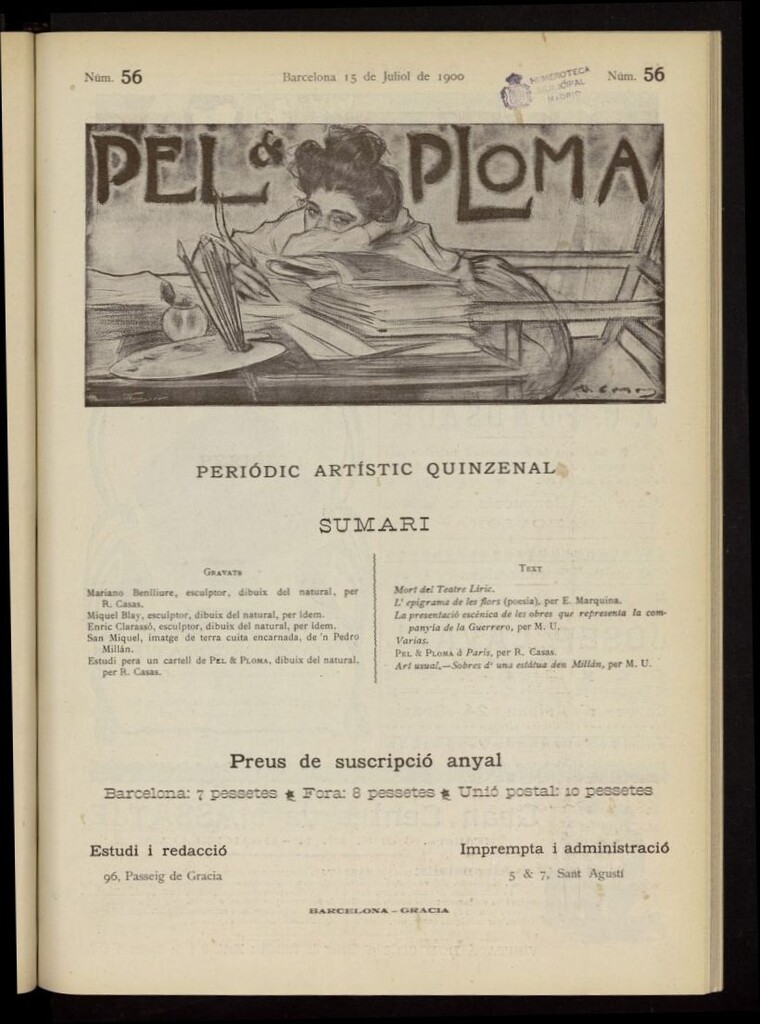 Miniatura de Pel & Ploma del 15 de julio de 1900, nº 56