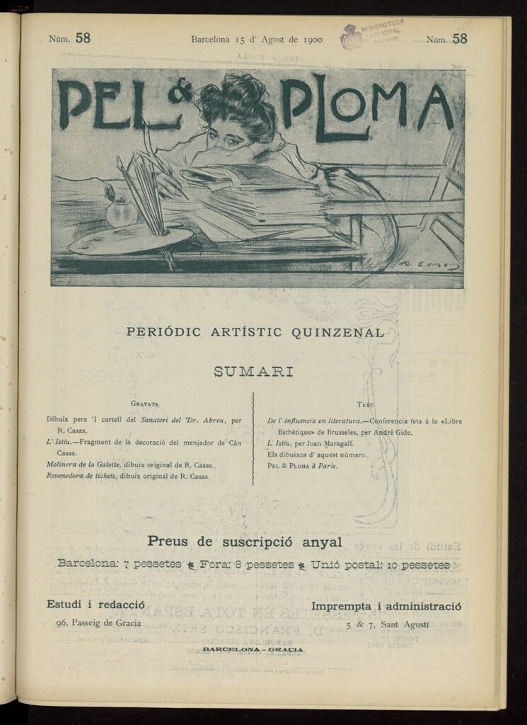 Miniatura de Pel & Ploma del 15 de agosto de 1900, nº 58