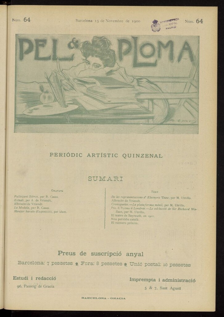 Miniatura de Pel & Ploma del 15 de noviembre de 1900, nº 64