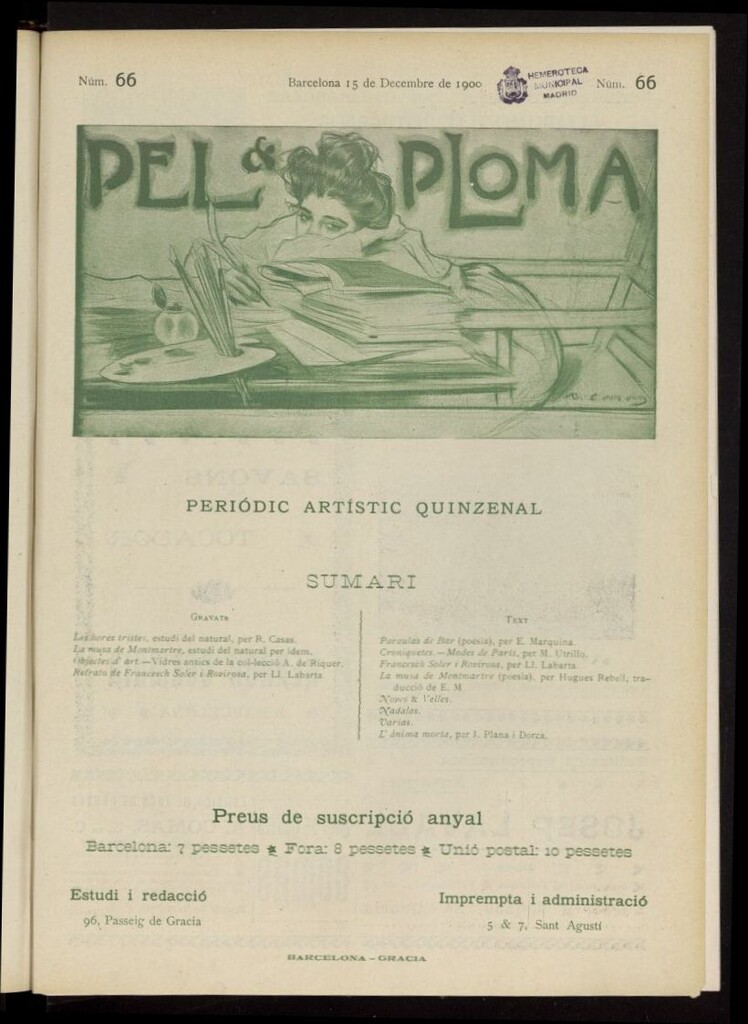 Miniatura de Pel & Ploma del 15 de diciembre de 1900, nº 66