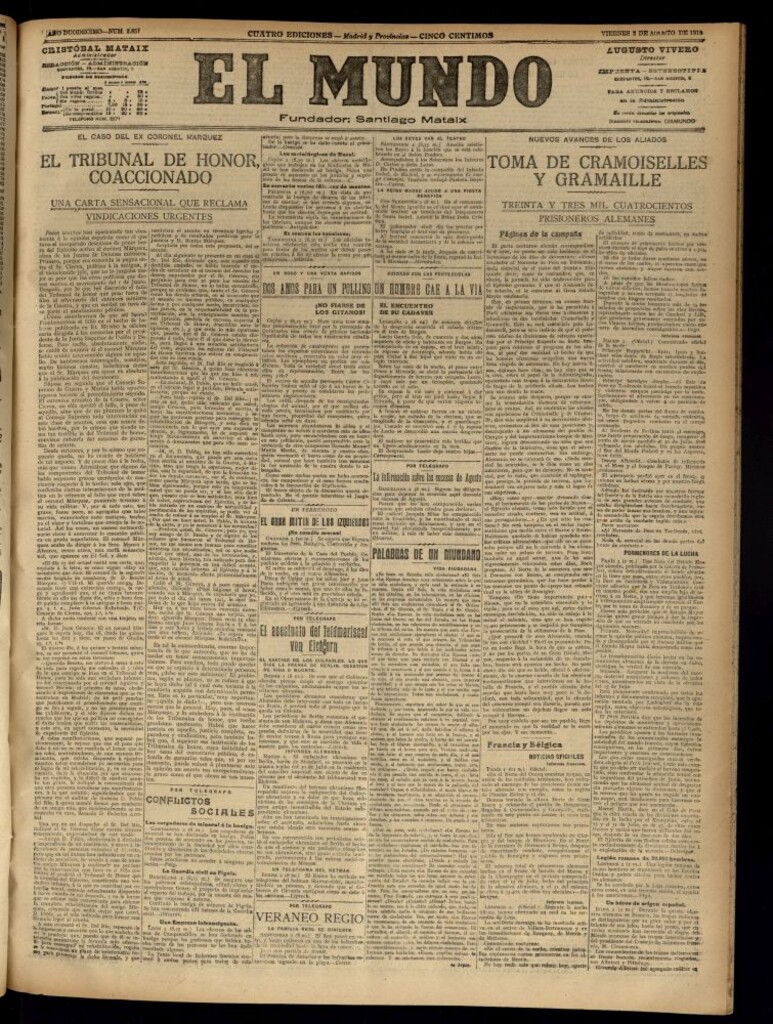 Miniatura de El Mundo del 2 de agosto de 1918