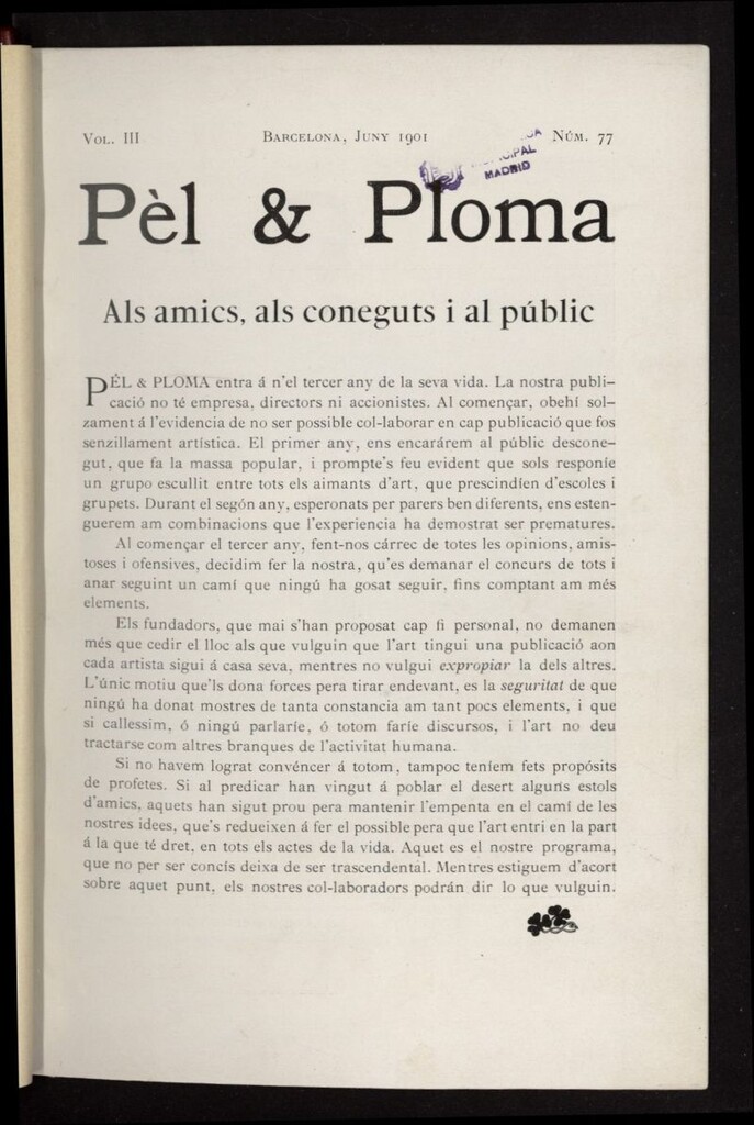 Miniatura de Pel & Ploma de junio de 1901, nº 77