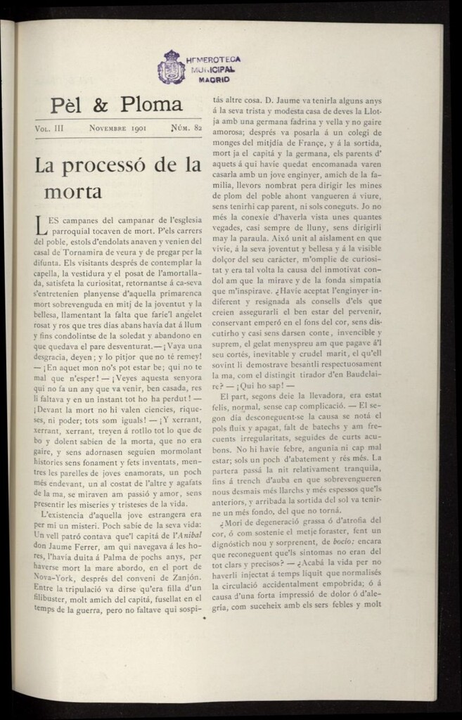 Miniatura de Pel & Ploma de noviembre de 1901, nº 82