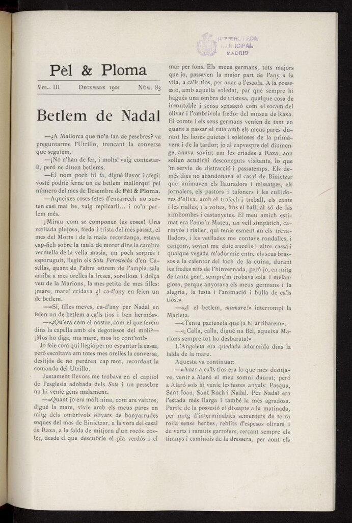 Miniatura de Pel & Ploma de diciembre de 1901, nº 83
