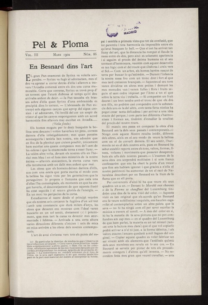 Miniatura de Pel & Ploma de marzo de 1902, nº 86