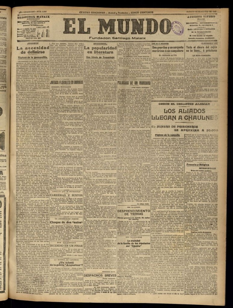 Miniatura de El Mundo del 10 de agosto de 1918