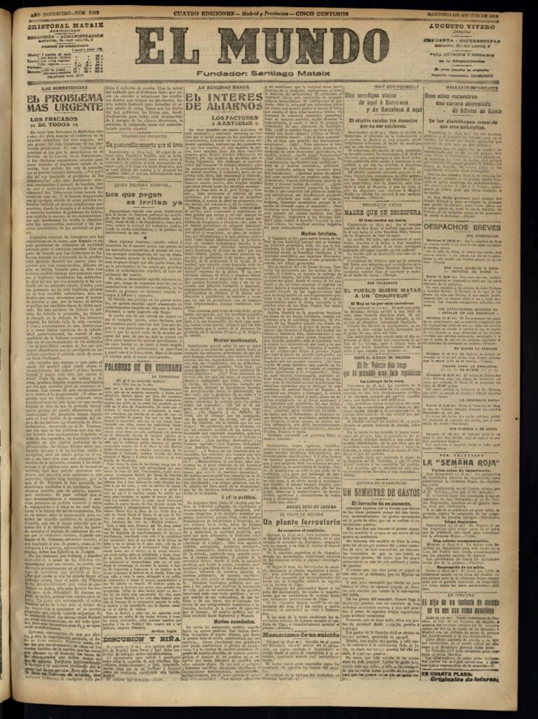 Miniatura de El Mundo del 13 de agosto de 1918