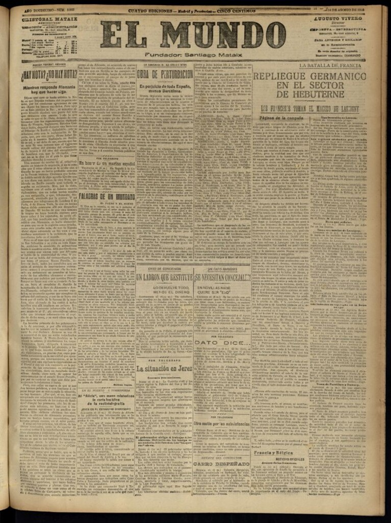 Miniatura de El Mundo del 16 de agosto de 1918