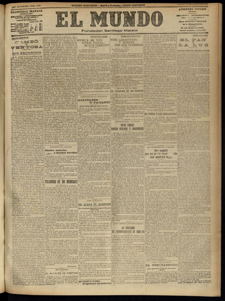 Miniatura de El Mundo del 17 de agosto de 1918