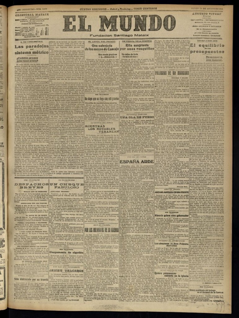 Miniatura de El Mundo del 24 de agosto de 1918