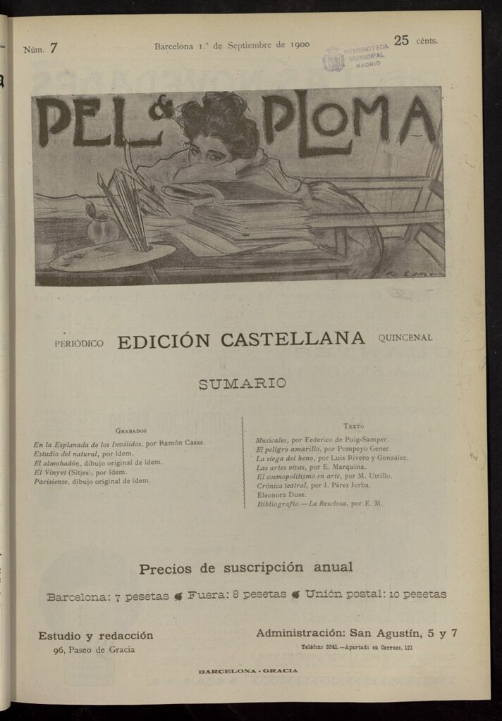 Miniatura de Pel & Ploma del 1 de septiembre de 1900, nº 7