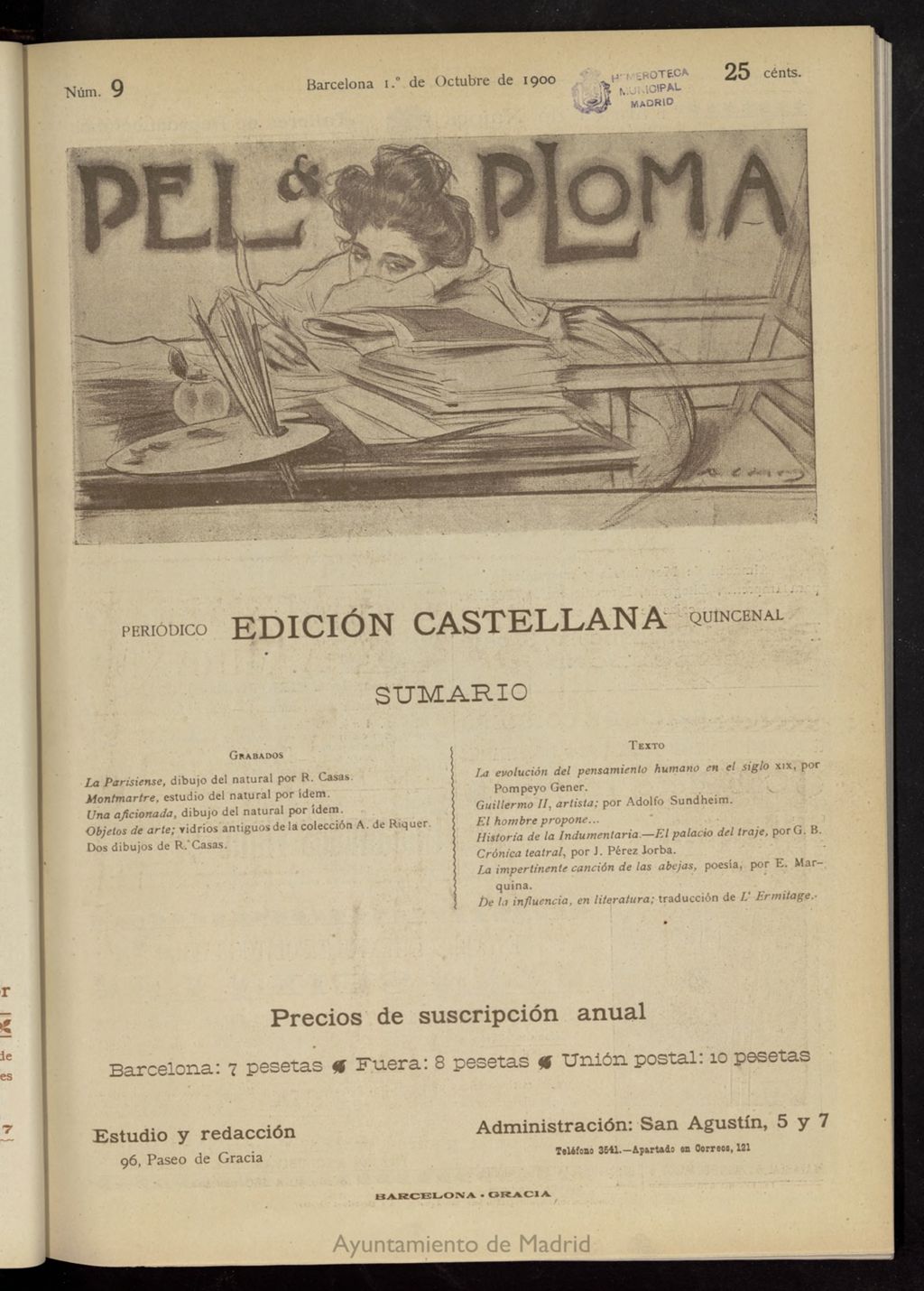 Miniatura de Pel & Ploma del 1 de octubre de 1900, nº 9
