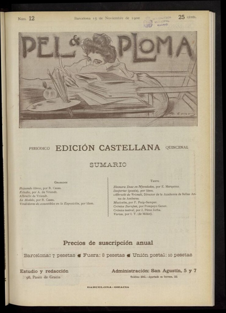 Miniatura de Pel & Ploma del 15 de noviembre de 1900, nº 12