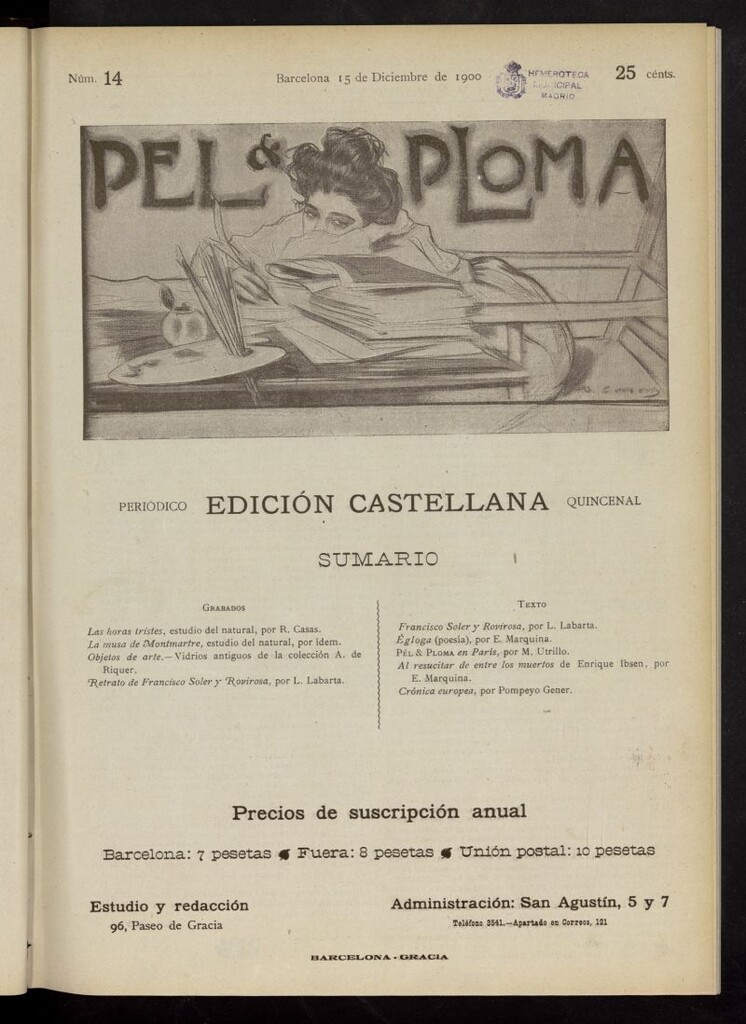 Miniatura de Pel & Ploma del 15 de diciembre de 1900, nº 14