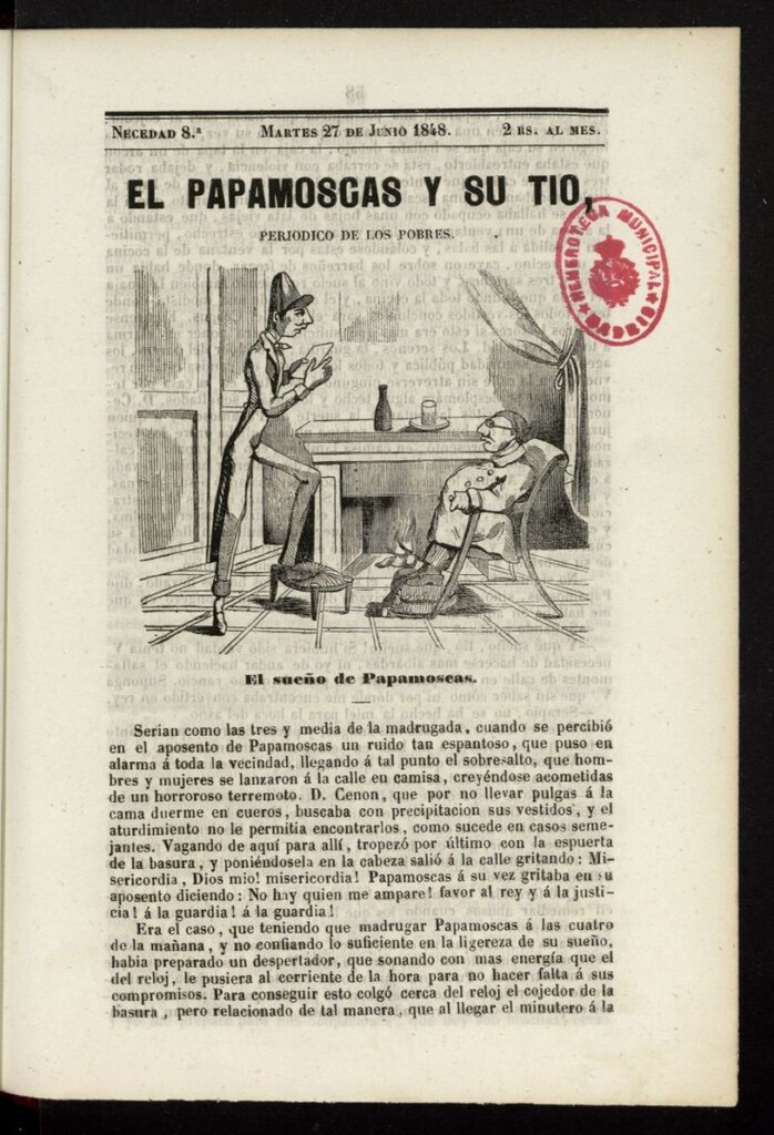 Miniatura de Papamoscas y su Tío del 27 de junio de 1848, necedad 8.ª