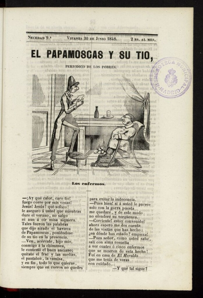 Miniatura de Papamoscas y su Tío del 30 de junio de 1848, necedad 9.ª