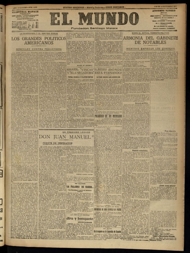 Miniatura de El Mundo del 12 de septiembre de 1918