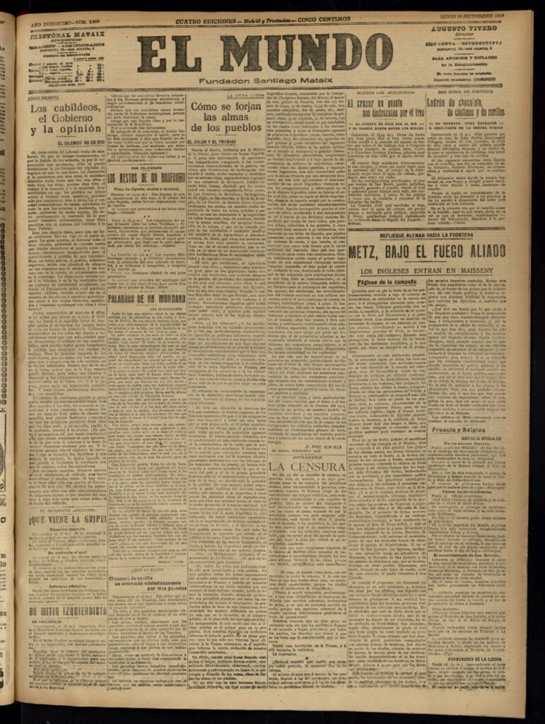 Miniatura de El Mundo del 16 de septiembre de 1918