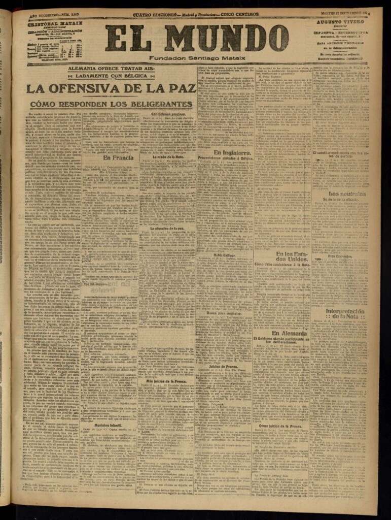 Miniatura de El Mundo del 17 de septiembre de 1918