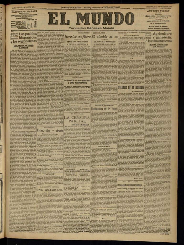 Miniatura de El Mundo del 18 de septiembre de 1918