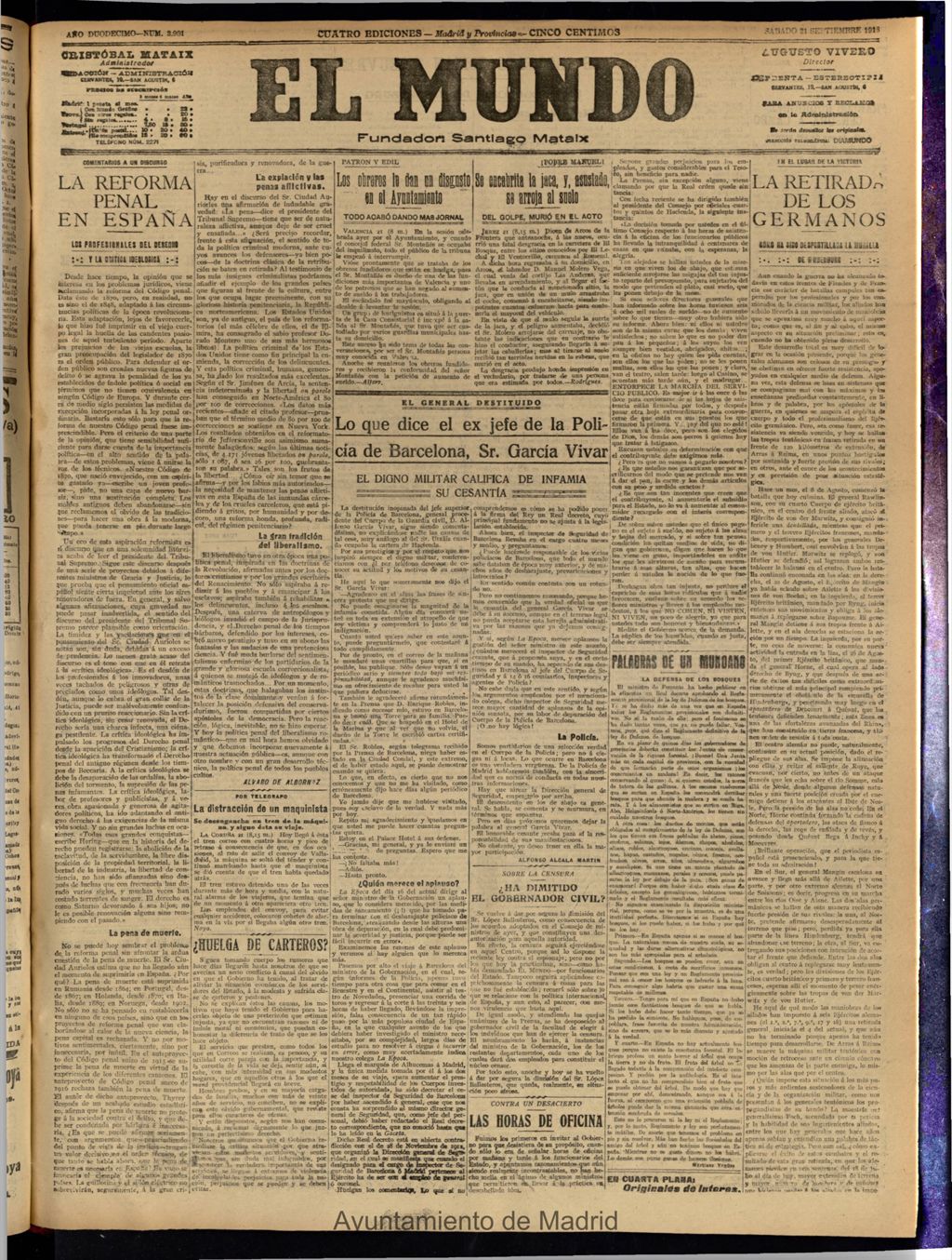 Miniatura de El Mundo del 21 de septiembre de 1918