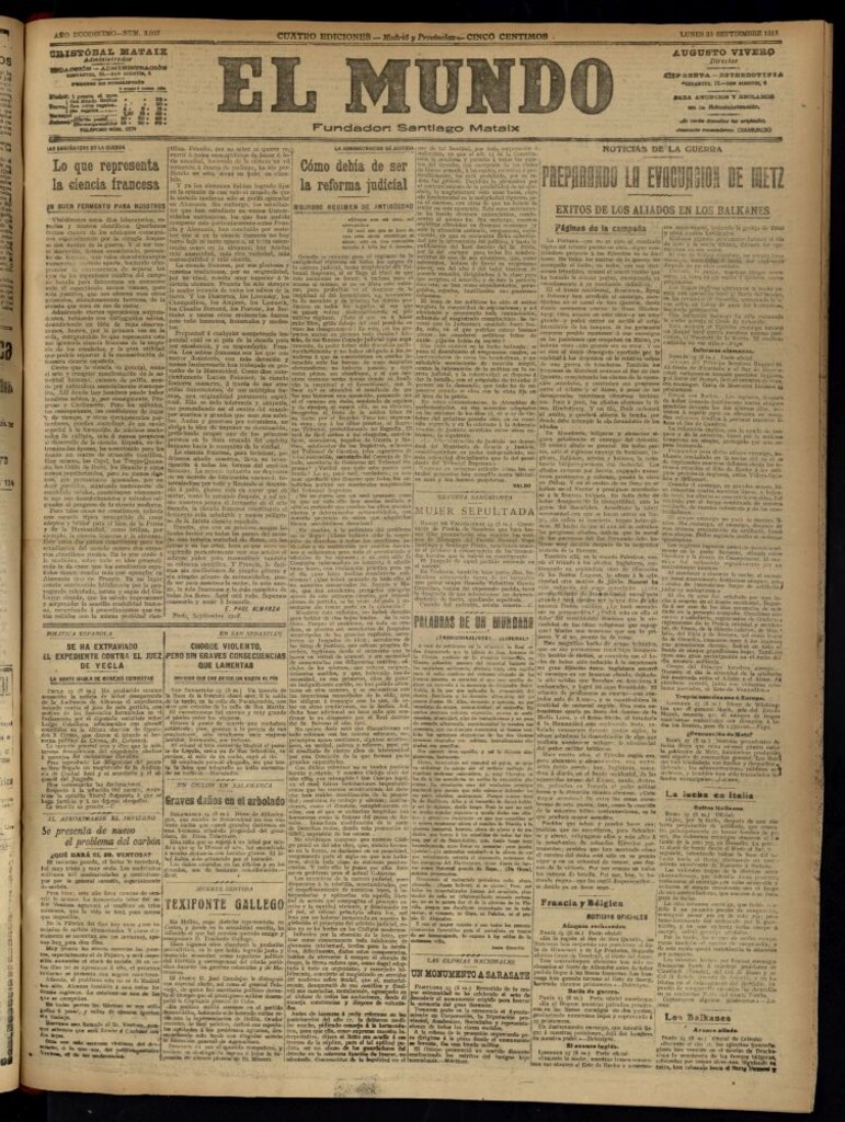 Miniatura de El Mundo del 23 de septiembre de 1918