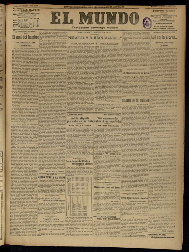 Miniatura de El Mundo del 25 de septiembre de 1918