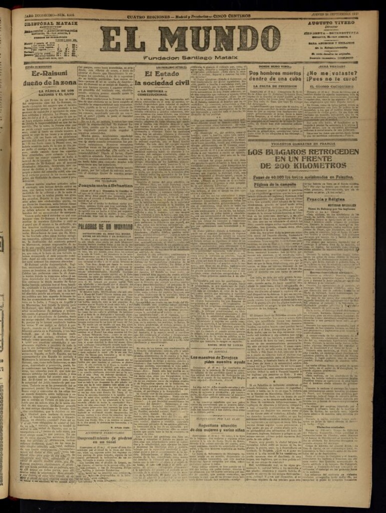 Miniatura de El Mundo del 26 de septiembre de 1918