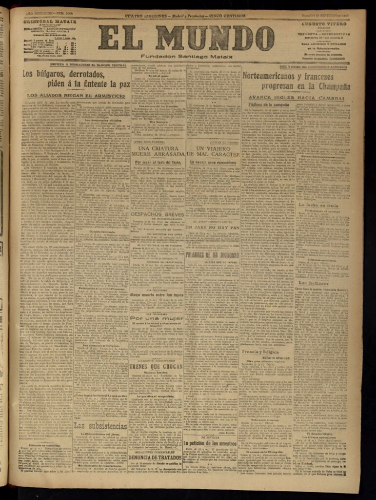 Miniatura de El Mundo del 28 de septiembre de 1918