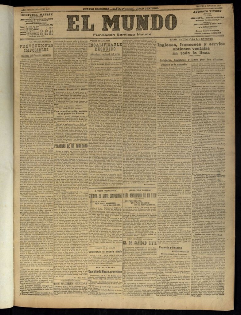 Miniatura de El Mundo del 1 de octubre de 1918
