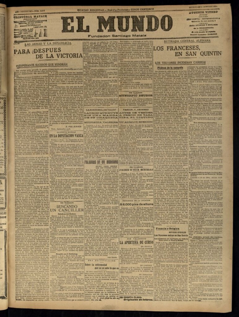 Miniatura de El Mundo del 2 de octubre de 1918