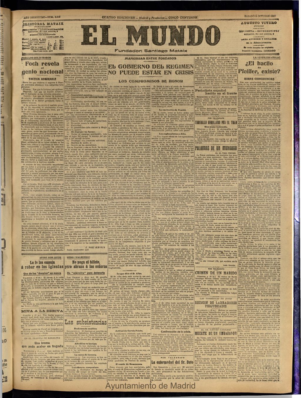 Miniatura de El Mundo del 5 de octubre de 1918