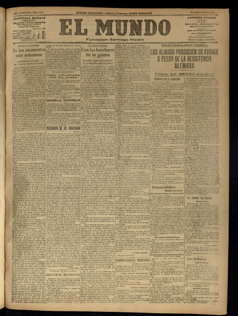 Miniatura de El Mundo del 8 de octubre de 1918