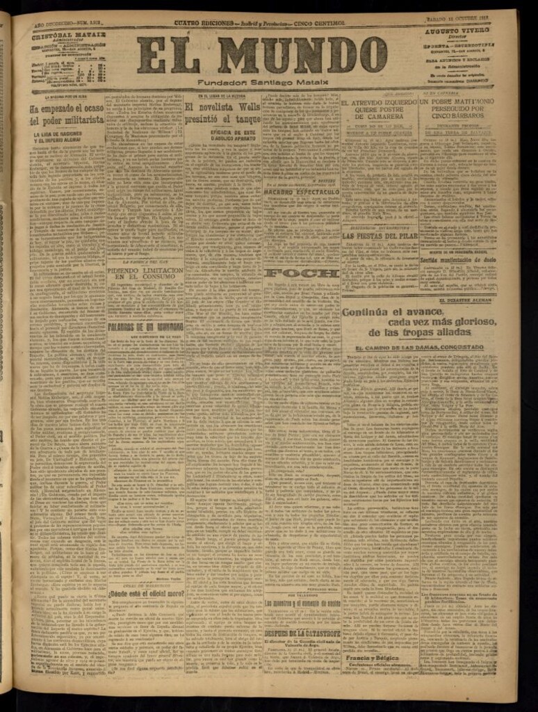 Miniatura de El Mundo del 12 de octubre de 1918